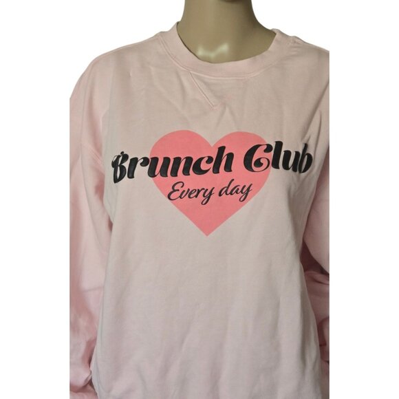 Wildfox Brunch Club Everyday Pink cotton Sweatshirt size S - Picture 3 of 8